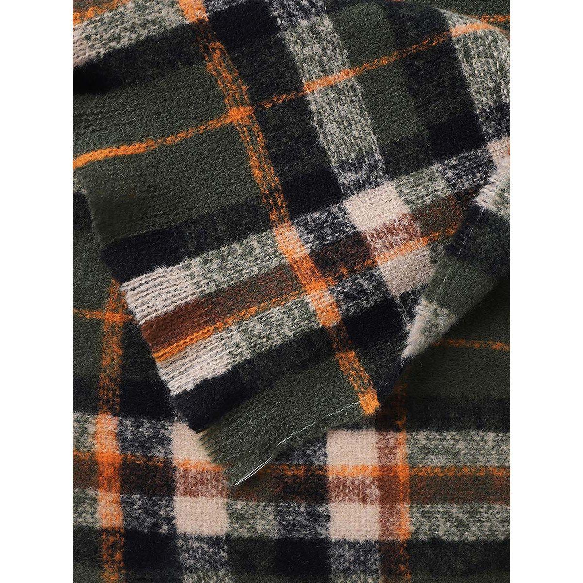 Styli Raw Edge Checked Scarf-women-winterwear-scarves-image-2