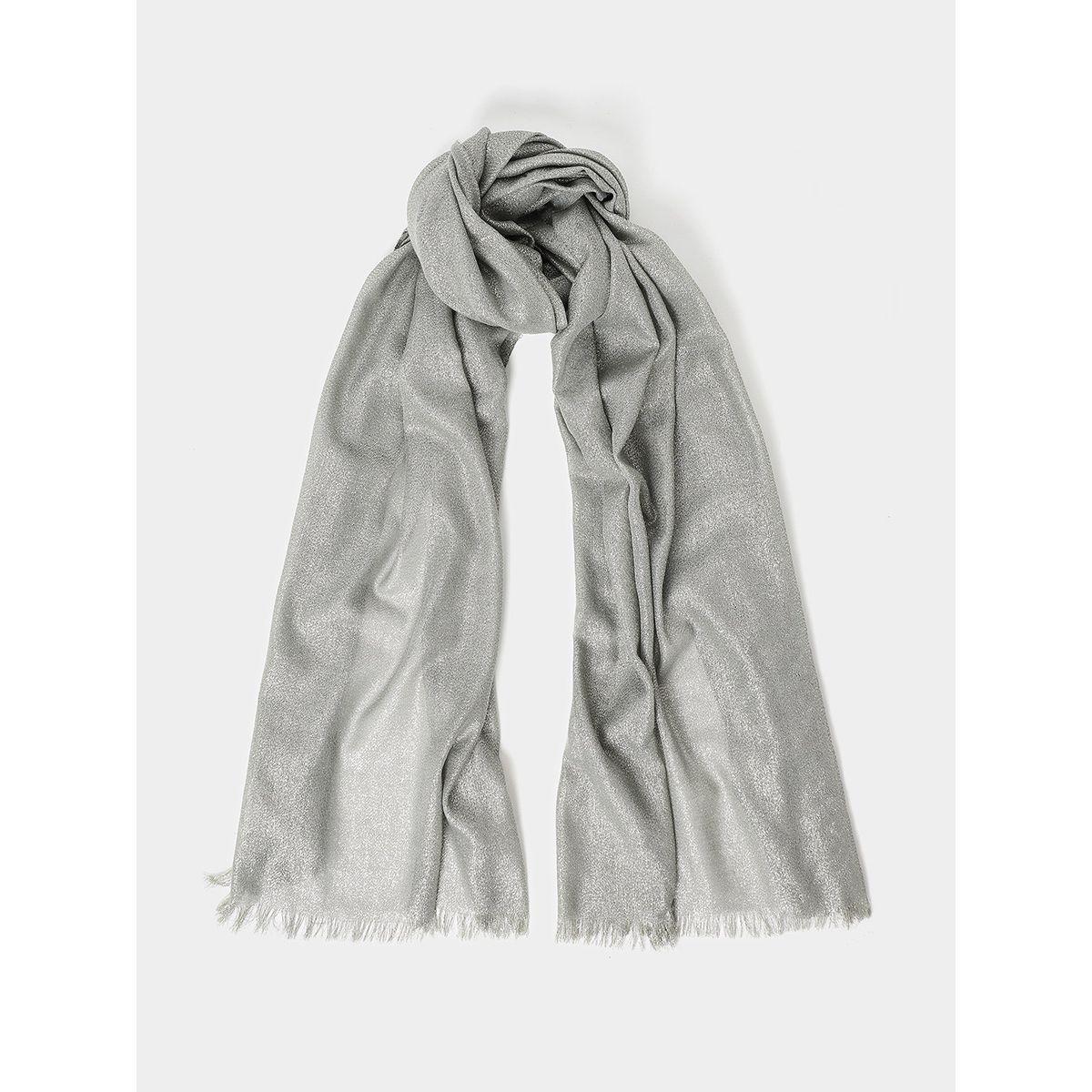 Styli Frayed Edge Metallic Threaded Scarf-women-winterwear-scarves-image-1