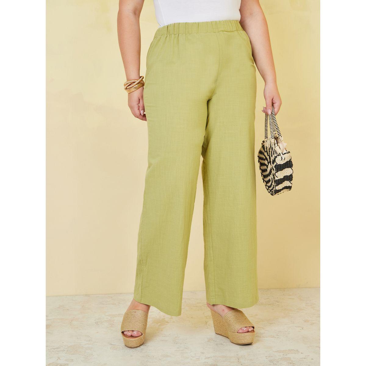 Styli Plus Elasticized Waistband Woven Wide Leg Trouser-women-clothing-bottoms-trousers-image-1