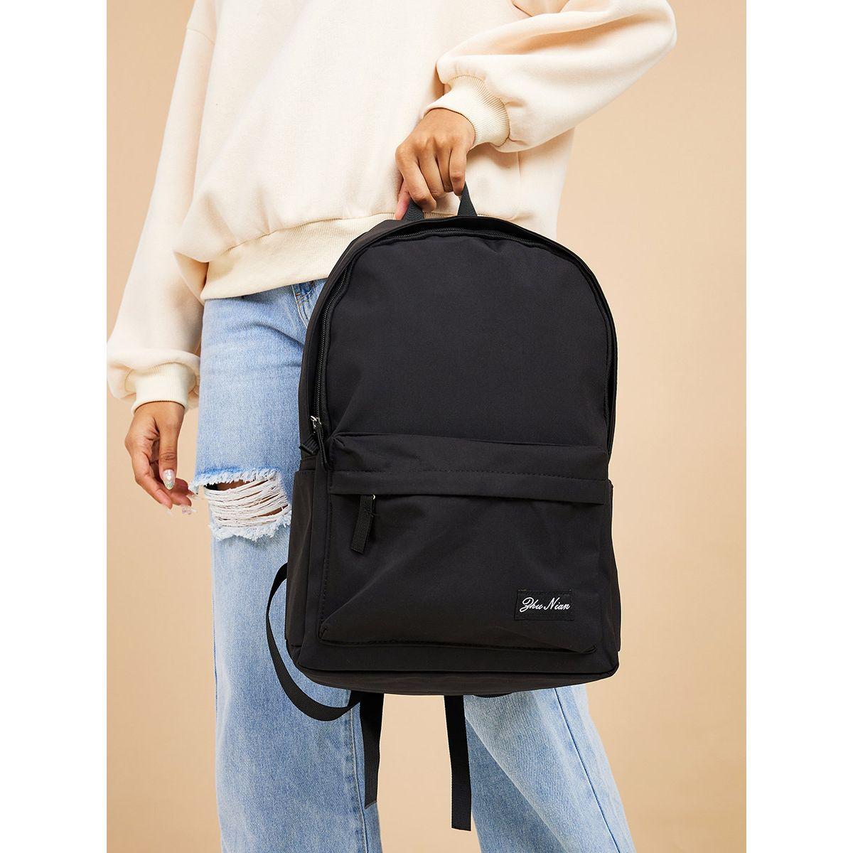 Styli Patch Detail Backpack with Back Zip Pocket-women-bagsandwallets-backpacks-image-2