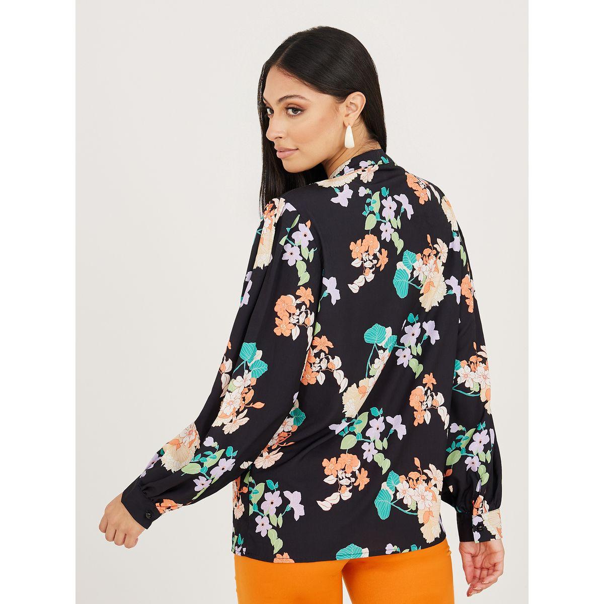 بلوزة مطبعة بزهور باكمام بالون-women-clothing-shirtsandblouses-blouses-image-5