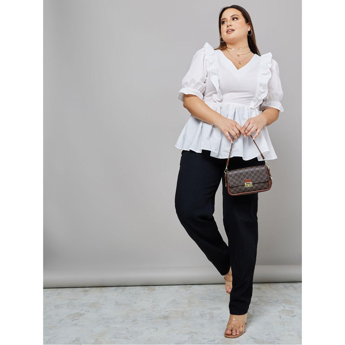 بلوزة بيبلوم باكمام منفوشة-women-clothing-shirtsandblouses-blouses-image-2