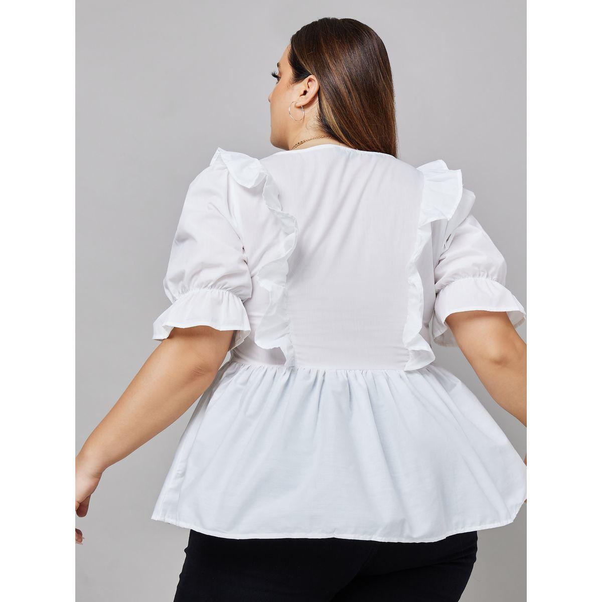 بلوزة بيبلوم باكمام منفوشة-women-clothing-shirtsandblouses-blouses-image-4