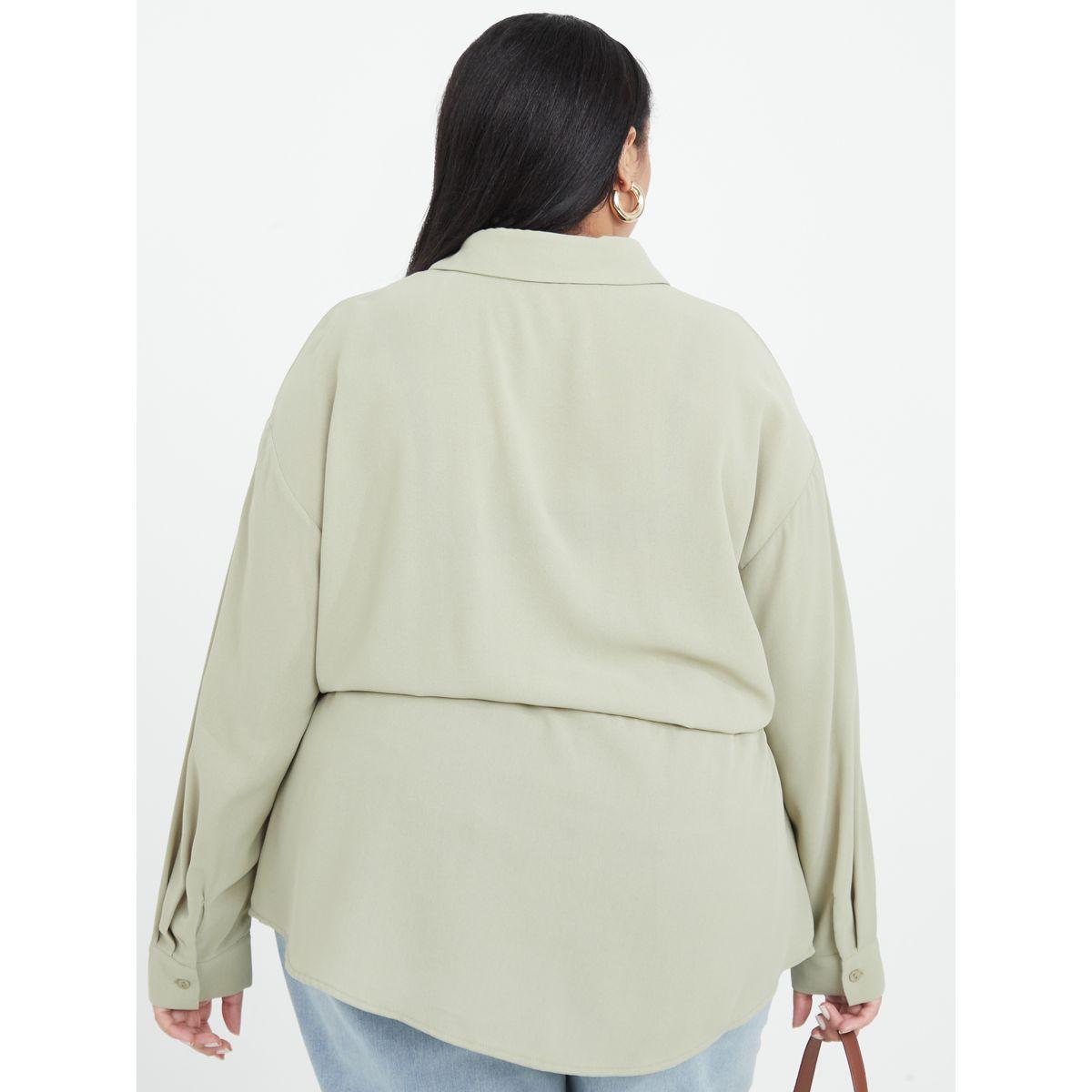 Styli Plus Long Sleeves Drawstring Waist Detail Utility Shirt-women-clothing-shirtsandblouses-shirts-image-4