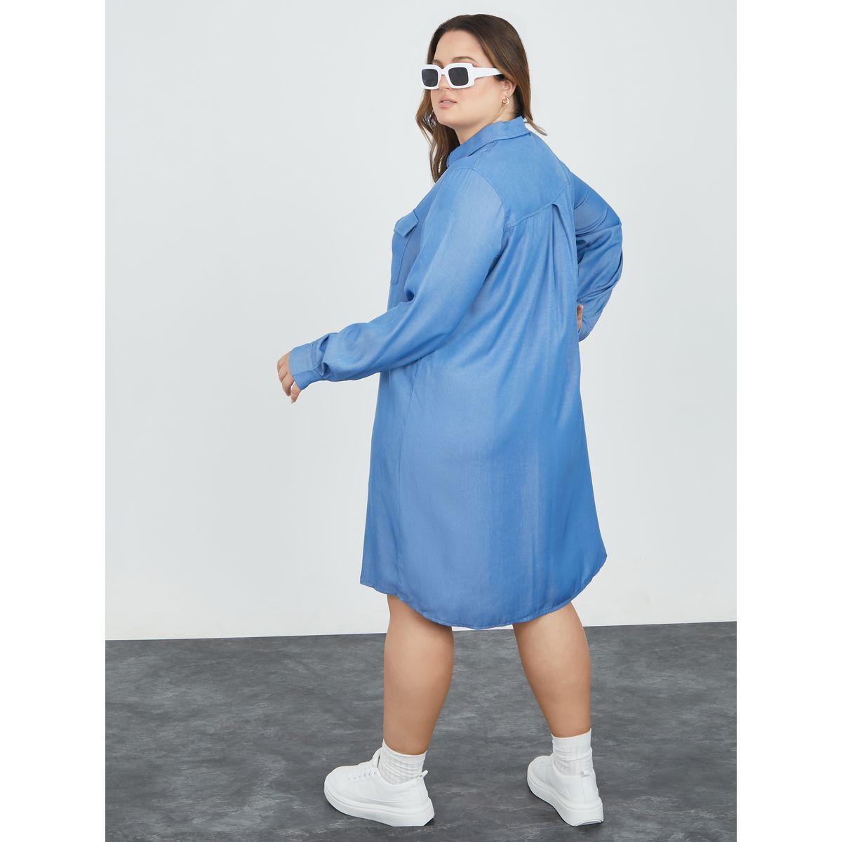 فستان دنيم بطول الركبة ونمط تنورة-women-clothing-dresses-image-4