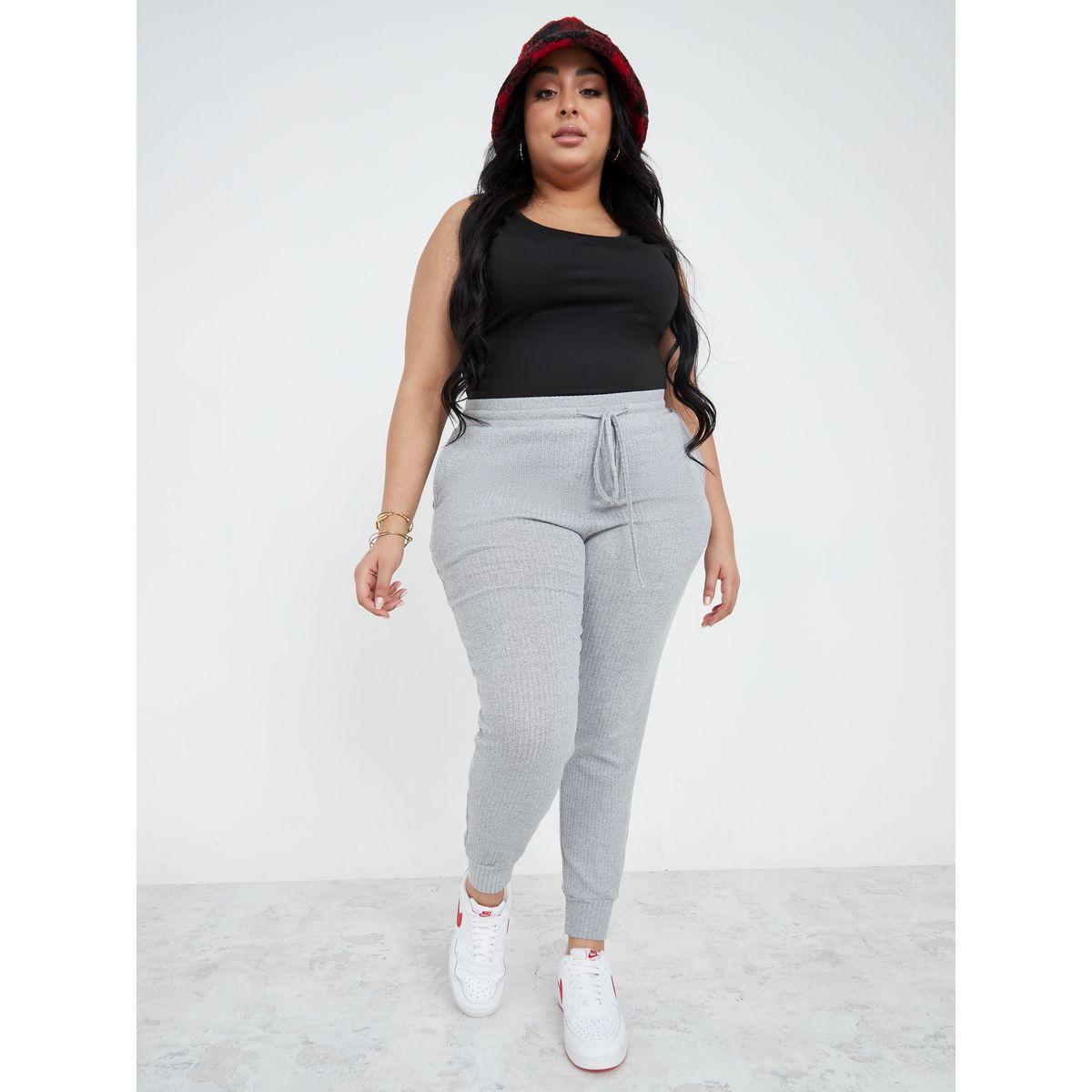 Styli Plus Drawstring Waistband Knitted Jogger-women-clothing-bottoms-joggers-image-2