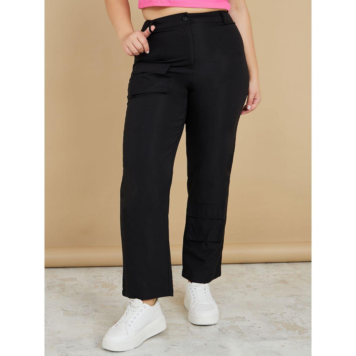 Styli Plus Front Flap Pocket Wide Leg Pants-women-clothing-bottoms-trousers-image-1