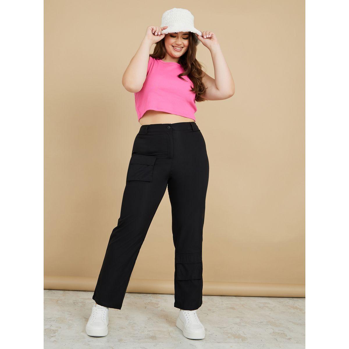 Styli Plus Front Flap Pocket Wide Leg Pants-women-clothing-bottoms-trousers-image-2
