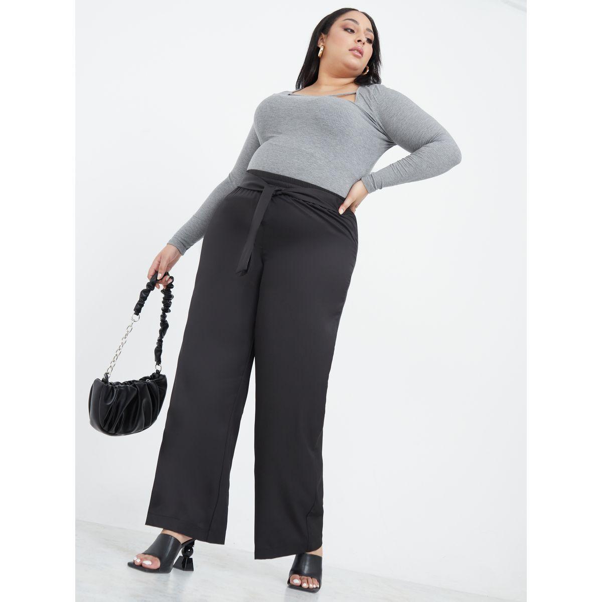 Styli Plus Tie Waist Loopback Wide Leg Trouser-women-clothing-bottoms-trousers-image-2