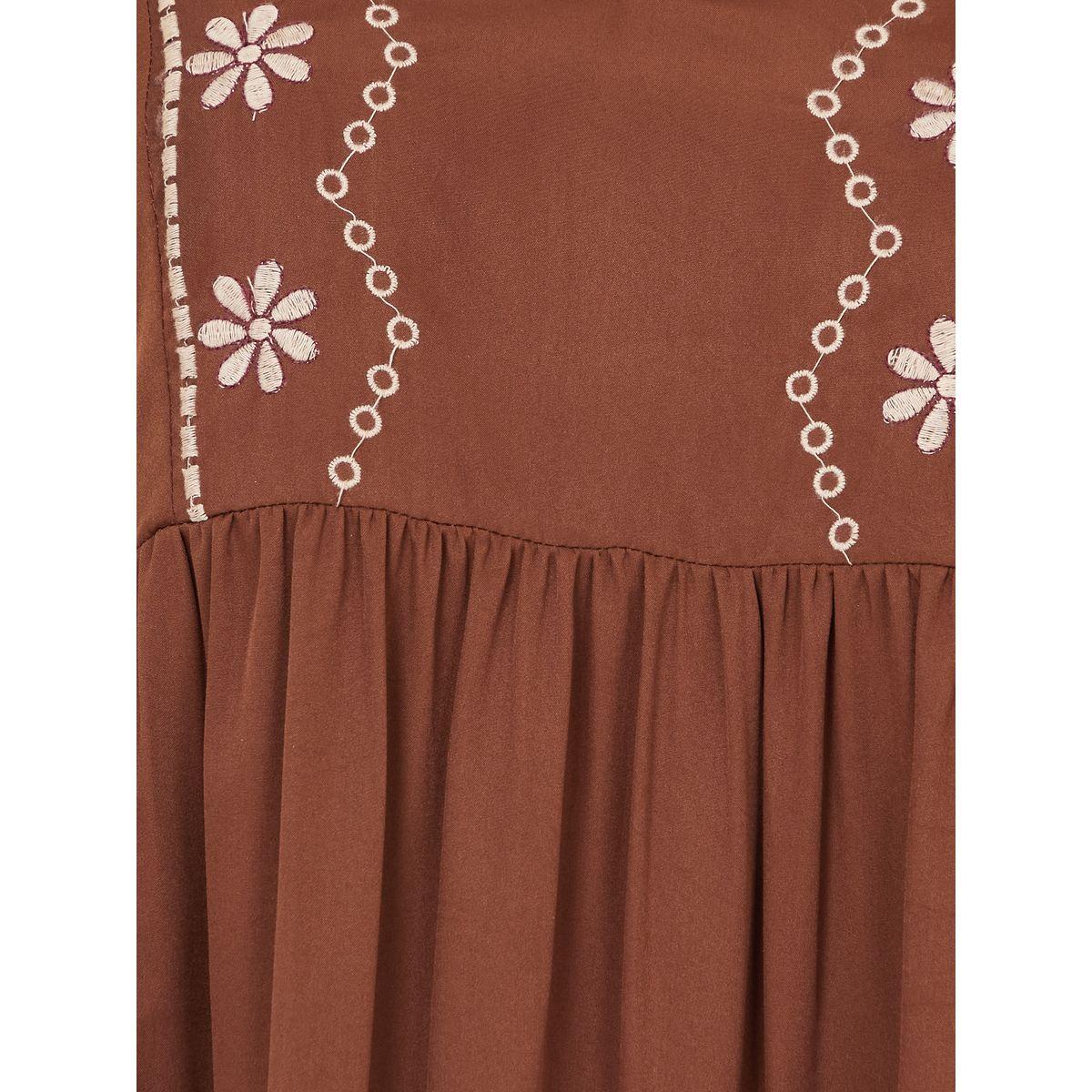 Styli Long Sleeves Embroidered Panel A-Line Midi Dress-women-clothing-dresses-image-3