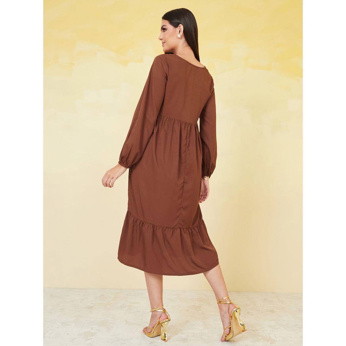 Styli Long Sleeves Embroidered Panel A-Line Midi Dress-women-clothing-dresses-image-4