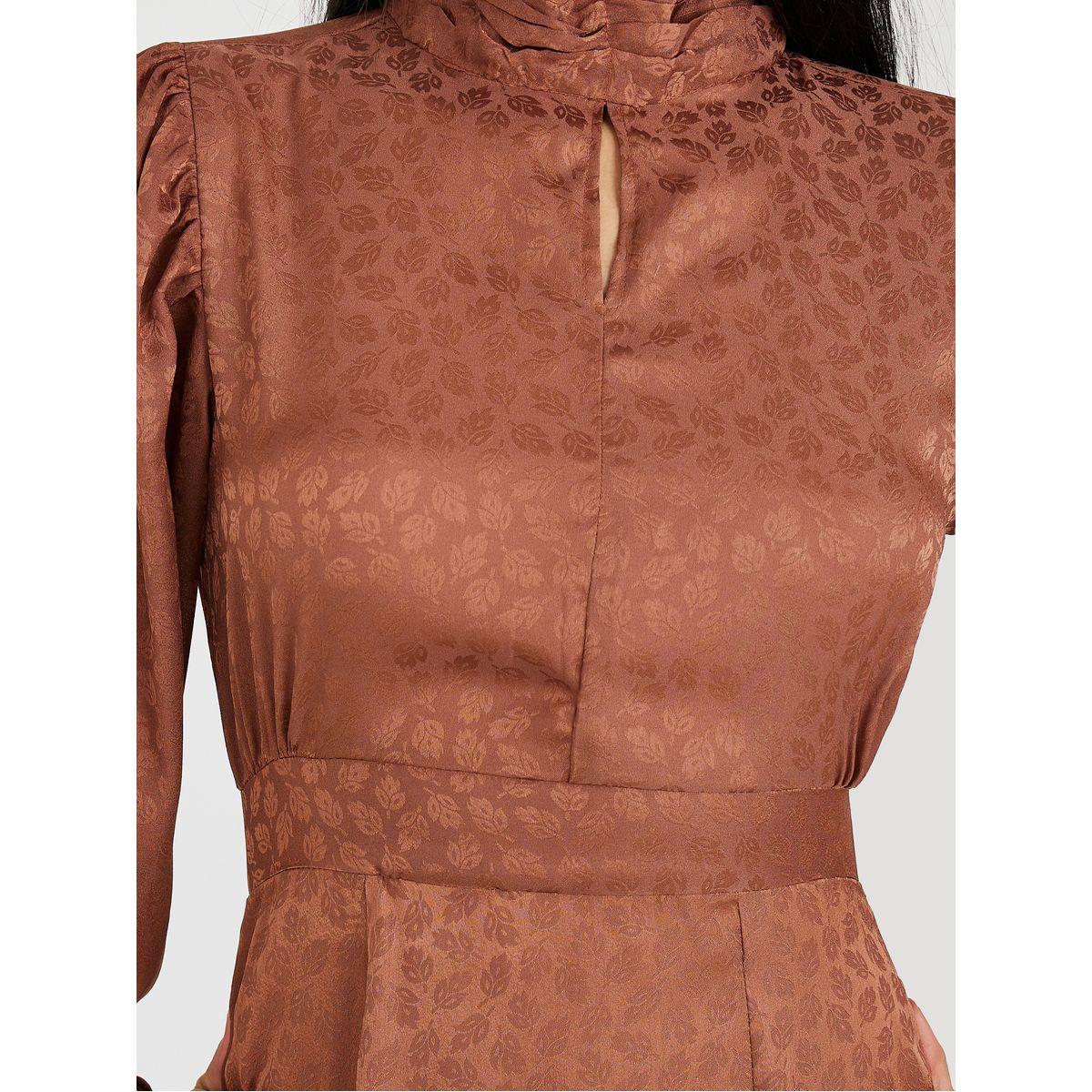 فستان ميدي جاكار باكمام طويلة-women-clothing-dresses-image-3