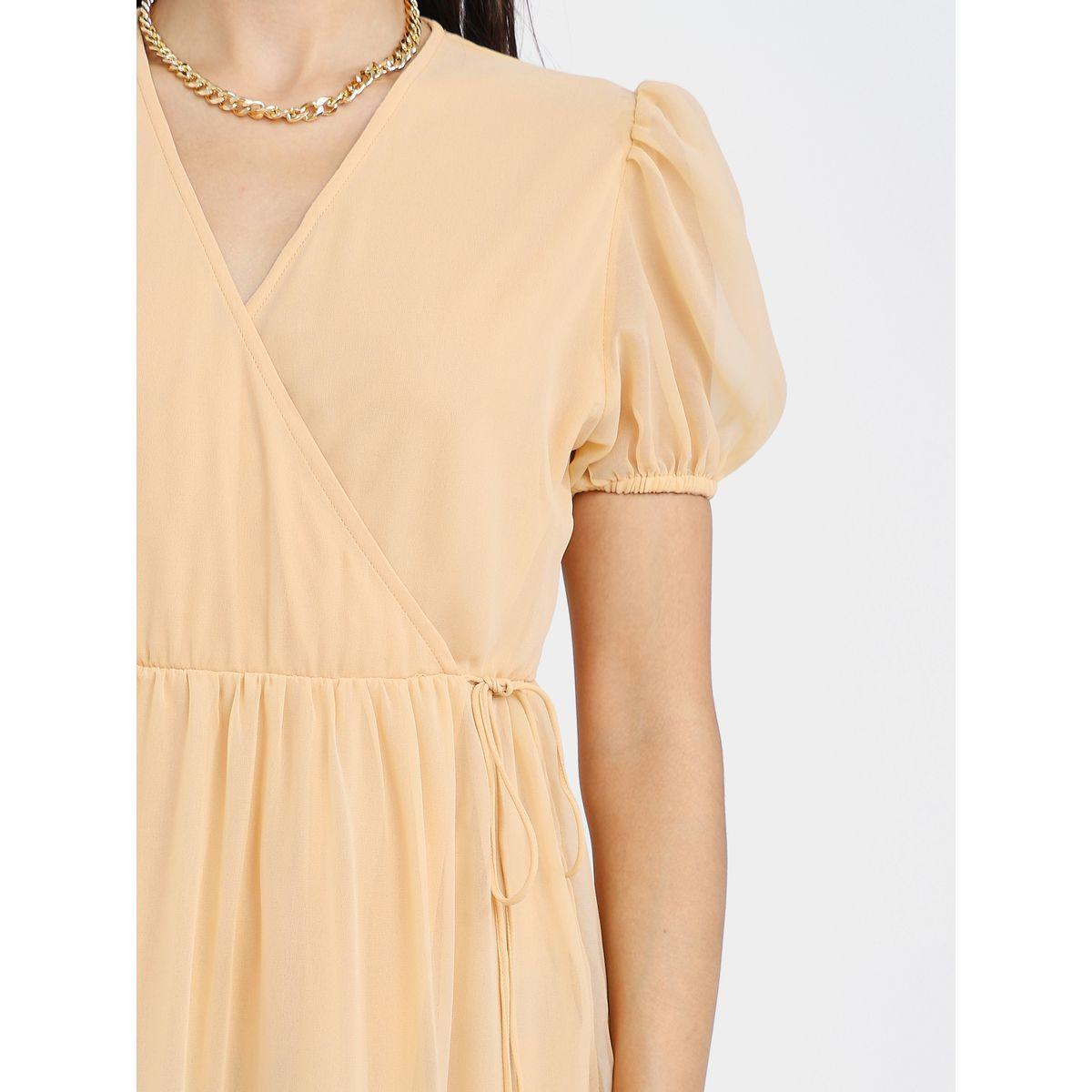 Styli Short Puff Sleeves Plain Tiered Midi Dress-women-clothing-dresses-image-3