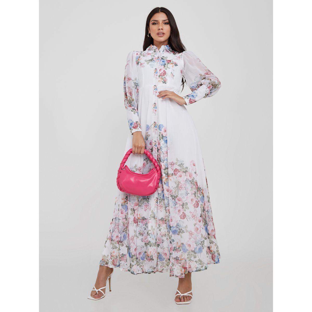 فستان طويل مطبع بطبعة زهور-women-clothing-dresses-image-2