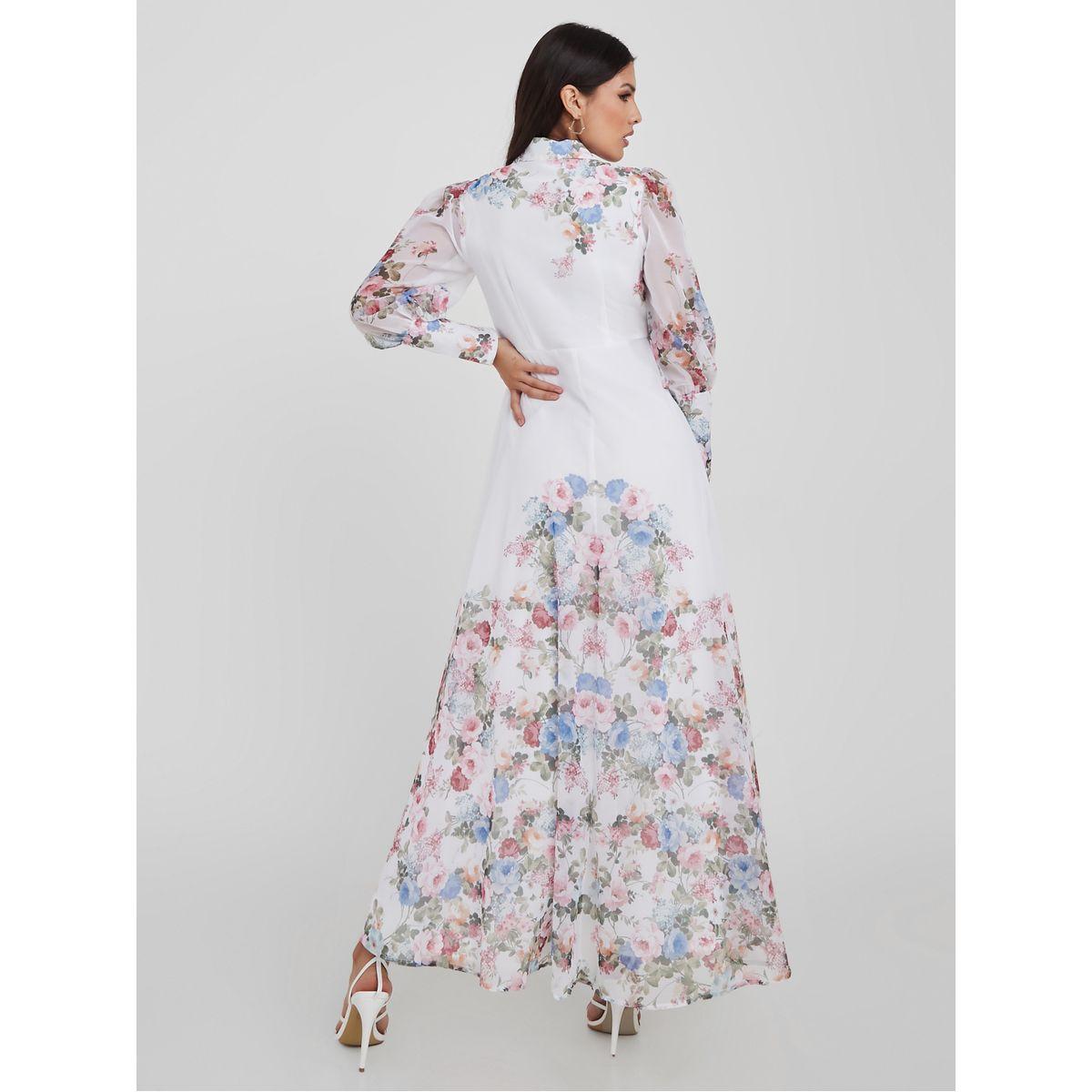 فستان طويل مطبع بطبعة زهور-women-clothing-dresses-image-4
