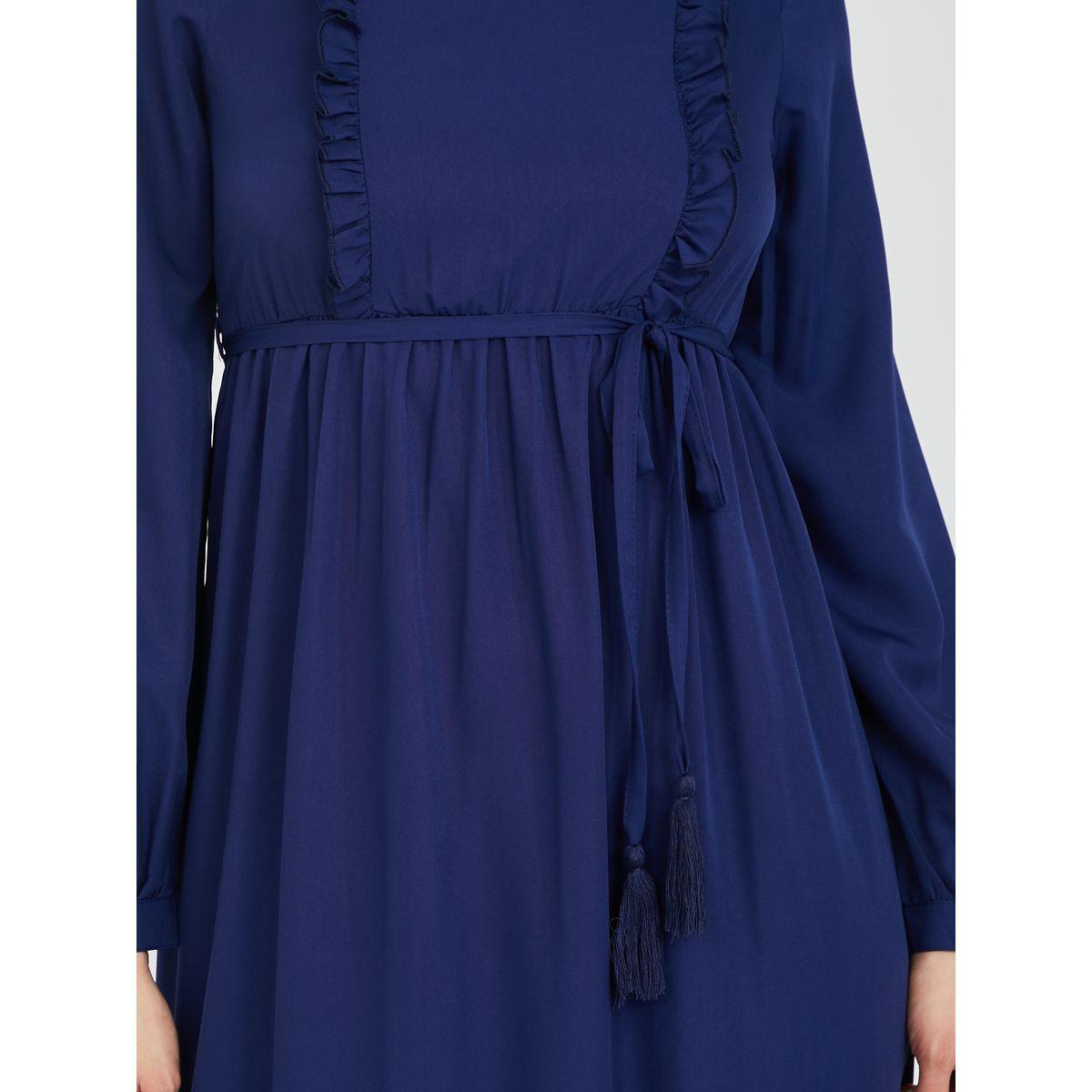 فستان طويل بكسرات واكمام طويلة-women-clothing-dresses-image-3