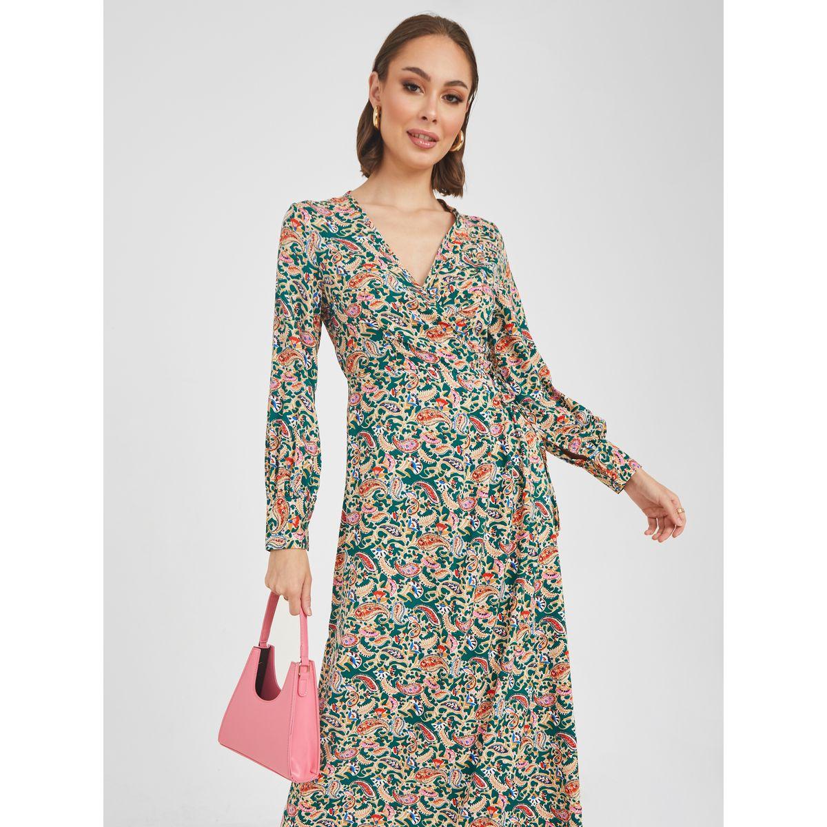 Styli Long Sleeves Paisley Print Wrap Maxi Dress-women-clothing-dresses-image-2