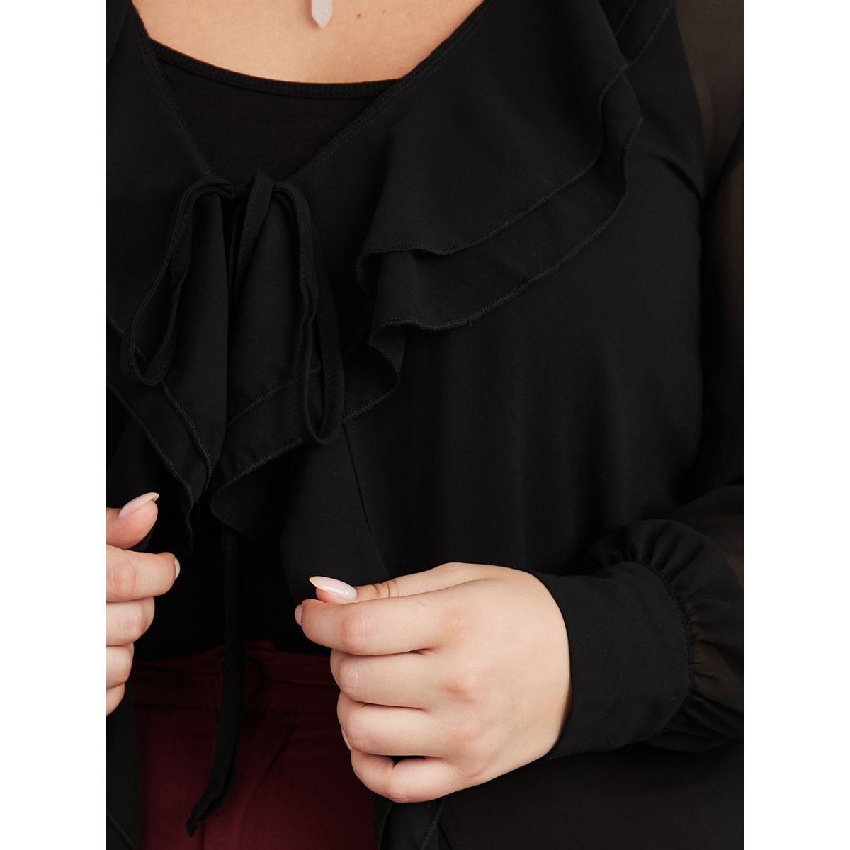 بلوزة مزينة بكشكش مع اكمام طويلة-women-clothing-shirtsandblouses-blouses-image-3