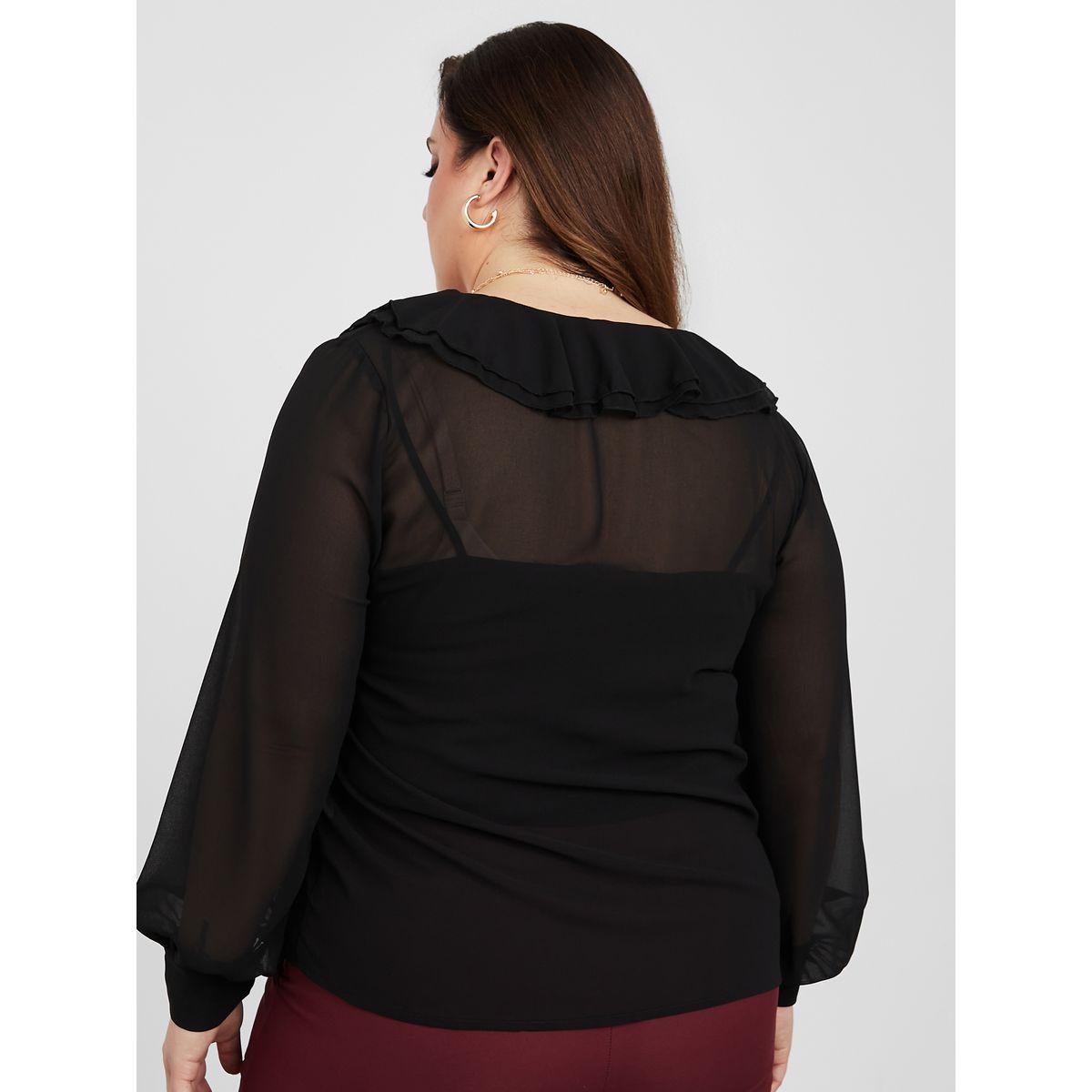 بلوزة مزينة بكشكش مع اكمام طويلة-women-clothing-shirtsandblouses-blouses-image-4