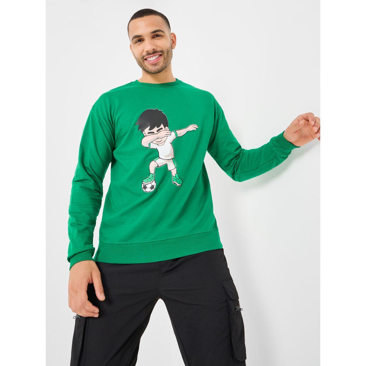 Styli Football Themed Front Graphic Regular Fit Sweatshirt-men-winterwear-hoodiesandsweatshirts-image-2