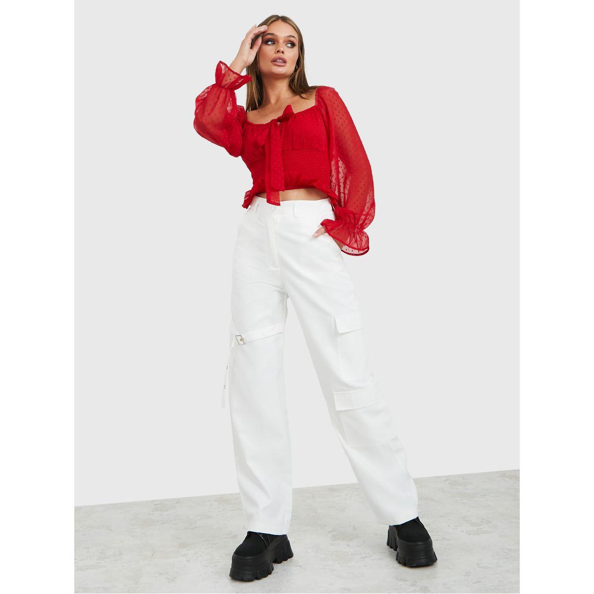 بلوزة مطبعة بنقاط بولكا مع اربطة-women-clothing-shirtsandblouses-blouses-image-2