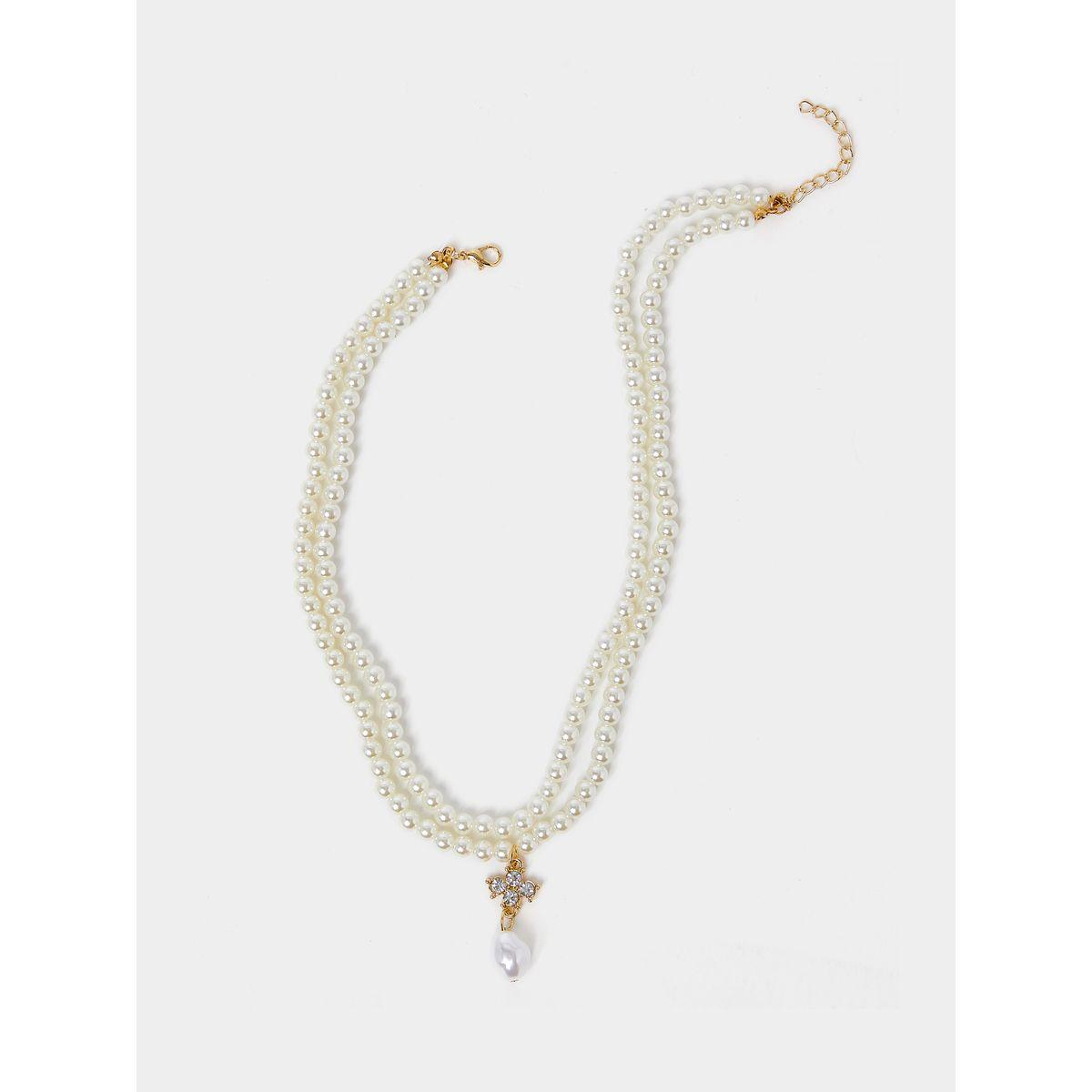 Styli Double Layer Faux Pearl Necklace-women-watchesandjewellery-jewellery-necklacesandpendants-image-1
