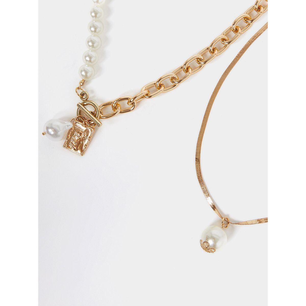Styli Set of 2 - Pearl and Chain Necklace-women-watchesandjewellery-jewellery-necklacesandpendants-image-3