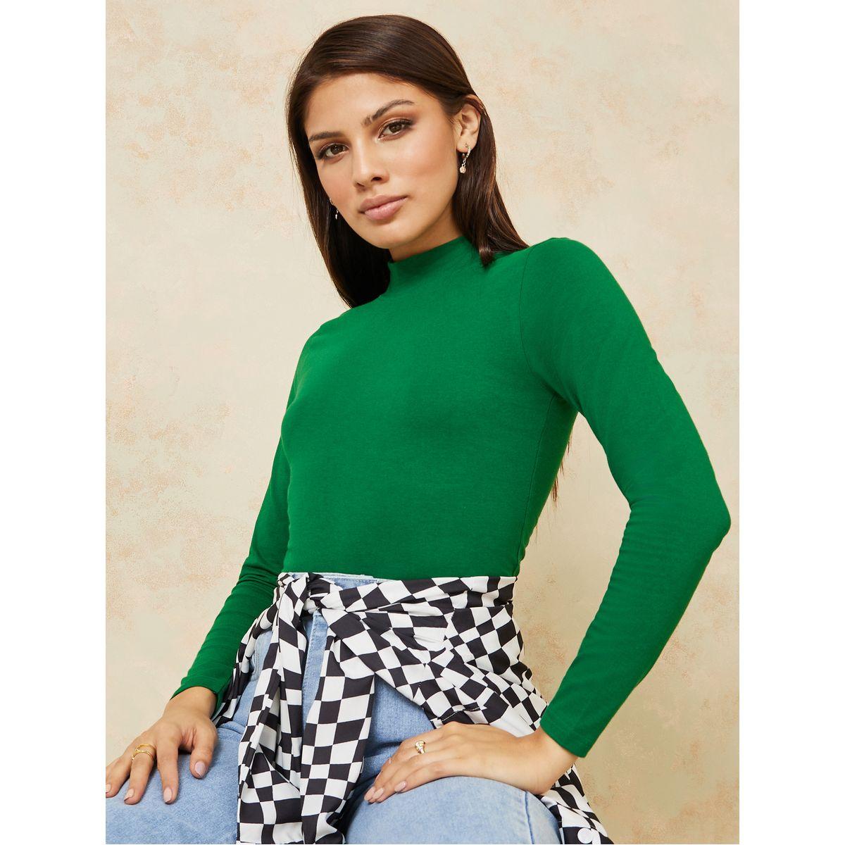 بلوزة باكمام طويلة وياقة عالية-women-clothing-shirtsandblouses-blouses-image-1