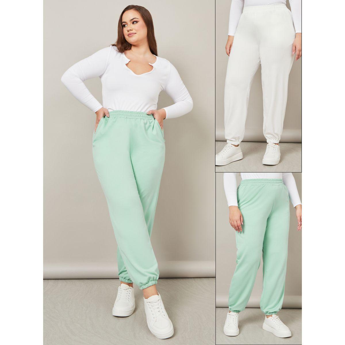 Styli Pack of 2 - Plus Solid High Waist Joggers-women-clothing-bottoms-joggers-image-1