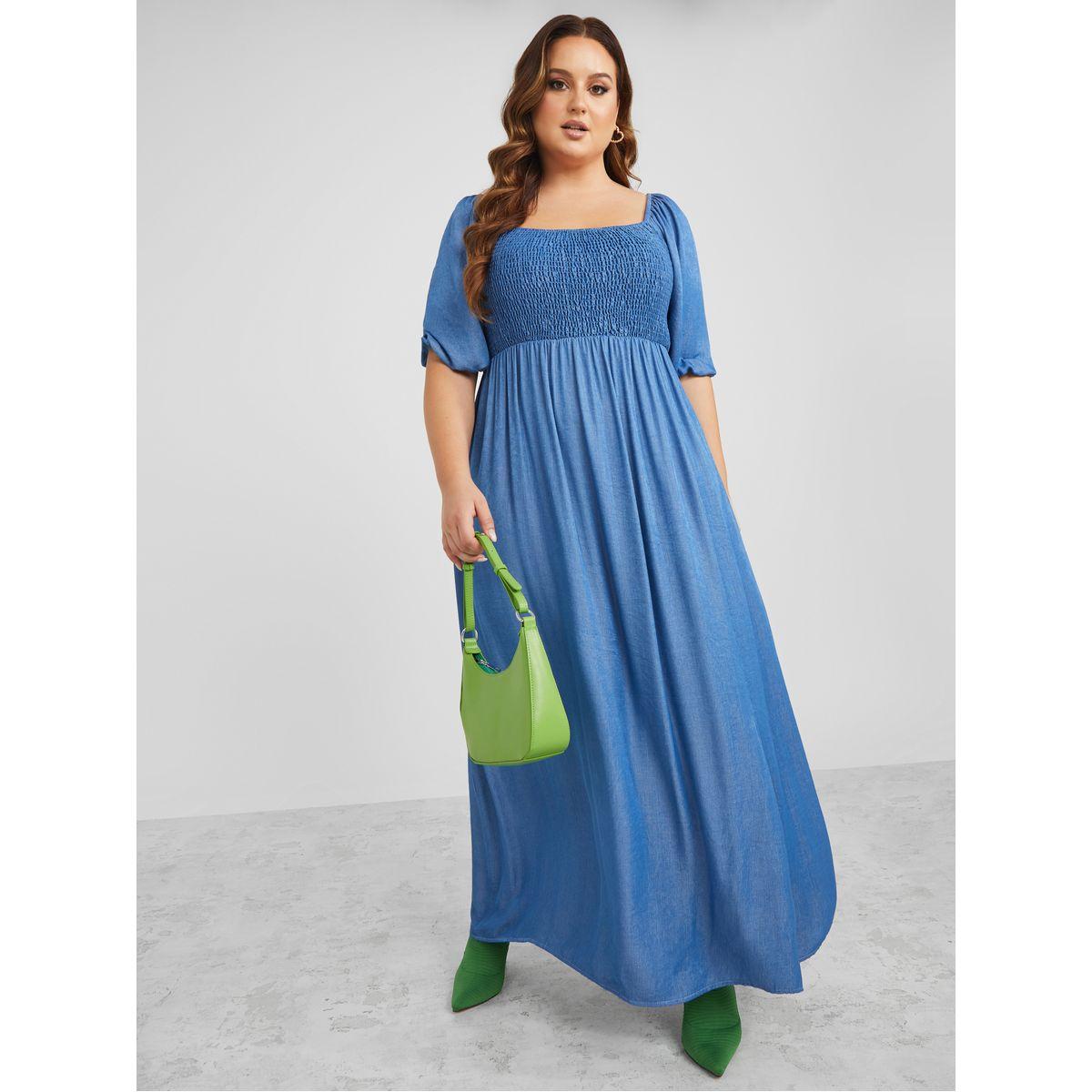 فستان طويل مزين بشق واكمام مكبلة-women-clothing-dresses-image-2