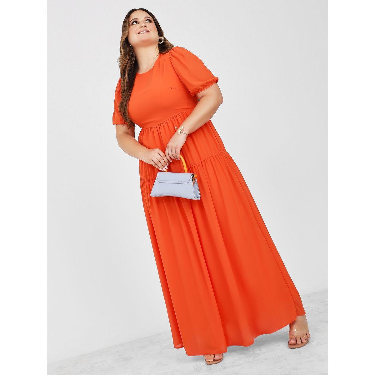 Styli Plus Short Sleeves Tiered Maxi Dress-women-clothing-dresses-image-1