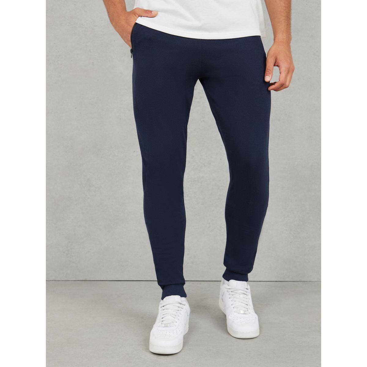 Styli Pique Slim Fit Jogger with Zip Pocket Detail-men-clothing-bottoms-joggers-image-1
