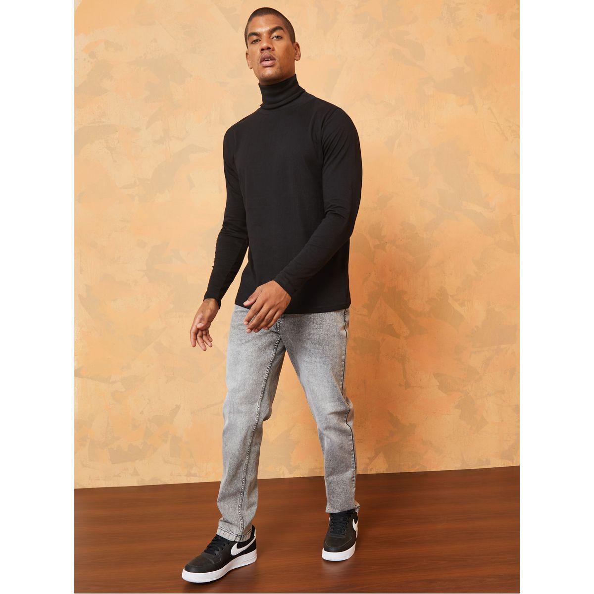تيشيرت بياقة مطوية واكمام طويلة-men-clothing-tshirtsandpolos-tshirts-image-2