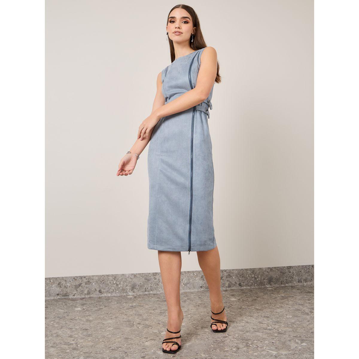 فستان ميدي بإبزيم وسحّاب غلق-women-clothing-dresses-image-2