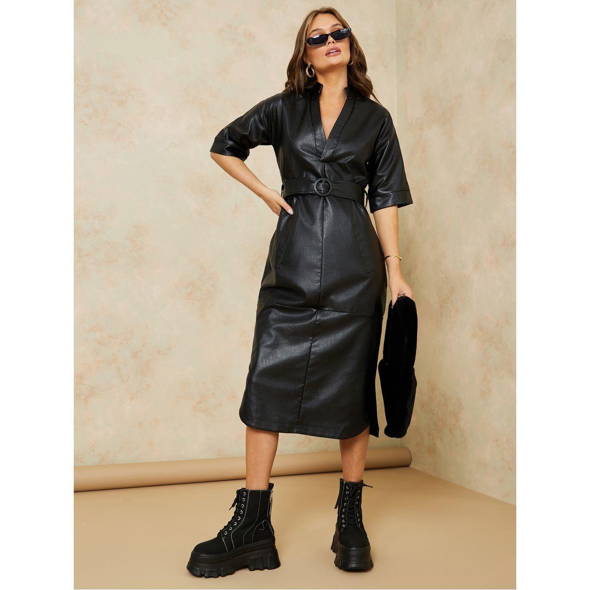 فستان ميدي باكمام قصيرة-women-clothing-dresses-image-1