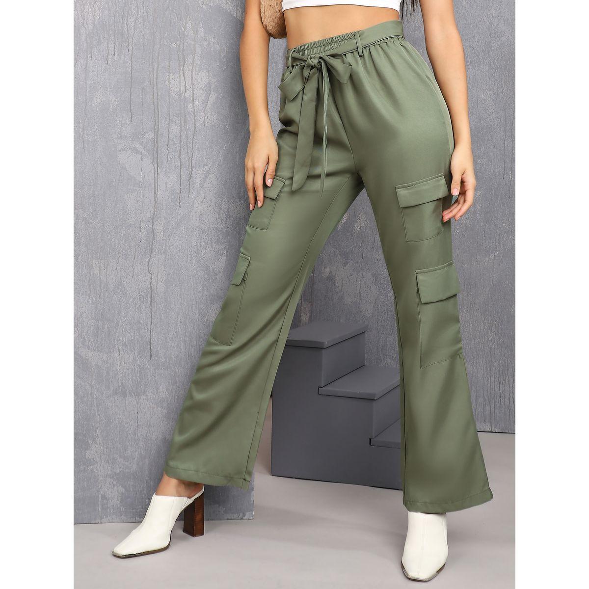 Styli Tie Belt Detail Straight Fit Cargo Pants-women-clothing-bottoms-trousers-image-1