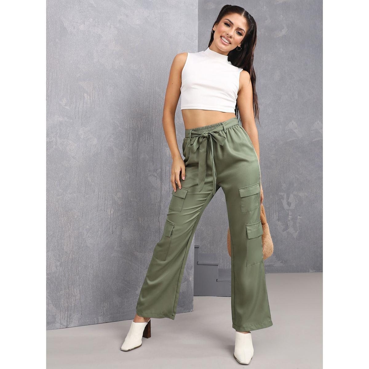 Styli Tie Belt Detail Straight Fit Cargo Pants-women-clothing-bottoms-trousers-image-2