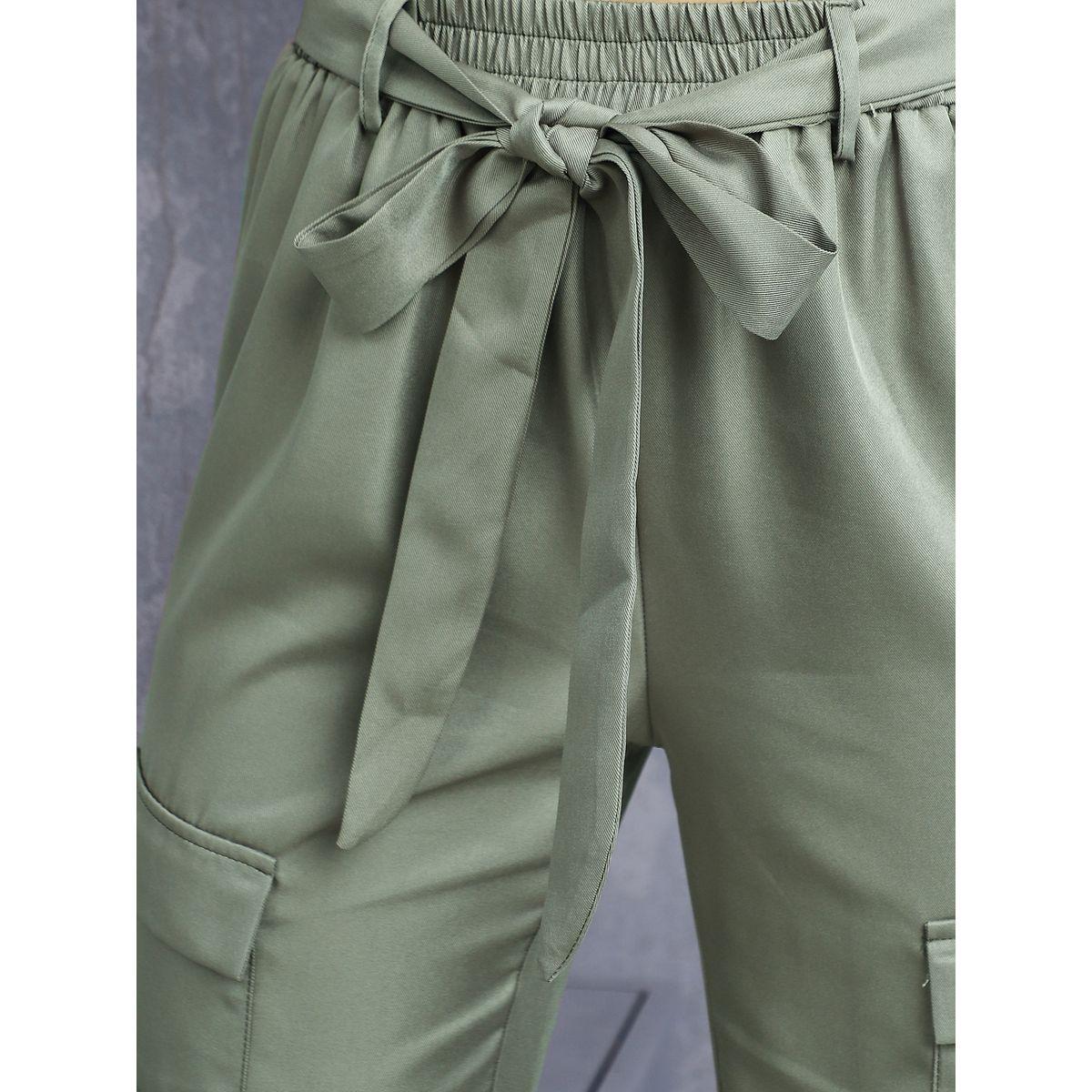 Styli Tie Belt Detail Straight Fit Cargo Pants-women-clothing-bottoms-trousers-image-3