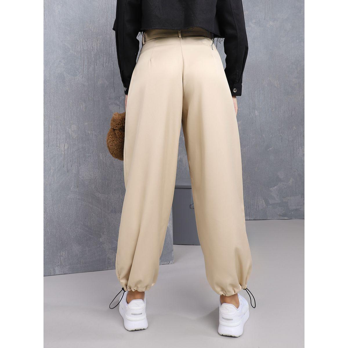 Styli Drawstring Cuff Detail Relaxed Fit Trouser-women-clothing-bottoms-trousers-image-5