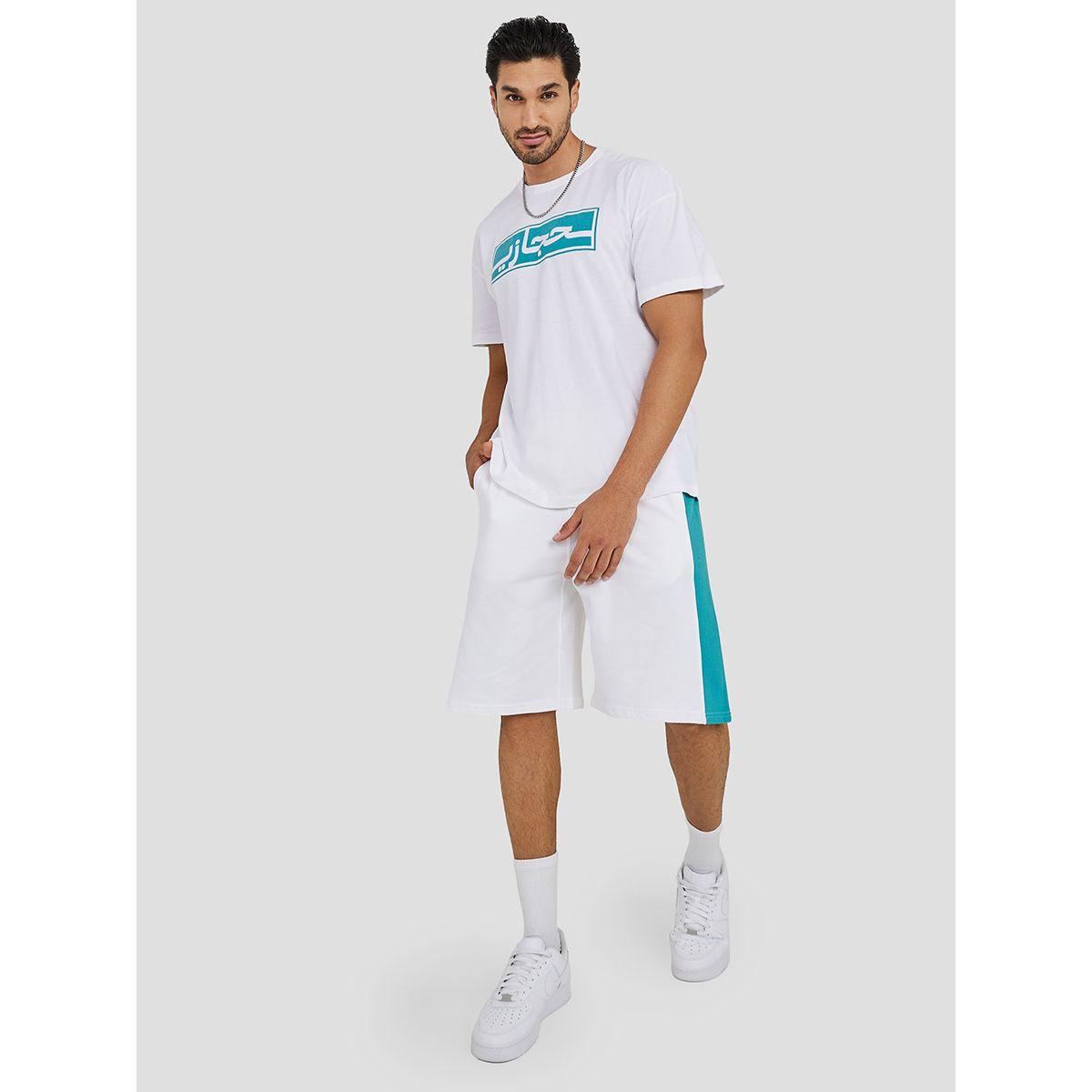 Side Contrast Oversized Terry Shorts-men-clothing-bottoms-shorts-image-1