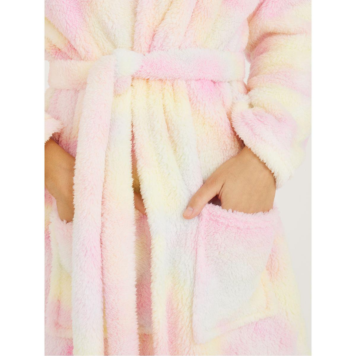 Styli Unwind Tie and Dye Print Fleece Short Hooded Robe-women-clothing-nightwear-robes-image-3