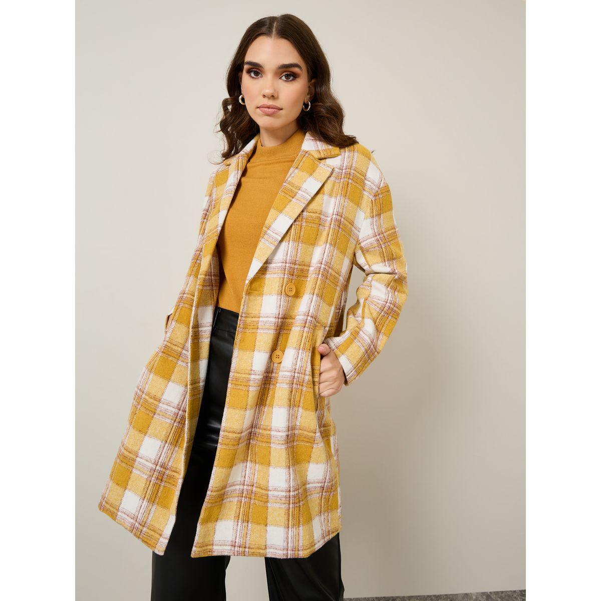 معطف كاجوال مطبع بمربعات-women-winterwear-coatsandjackets-coats-image-3