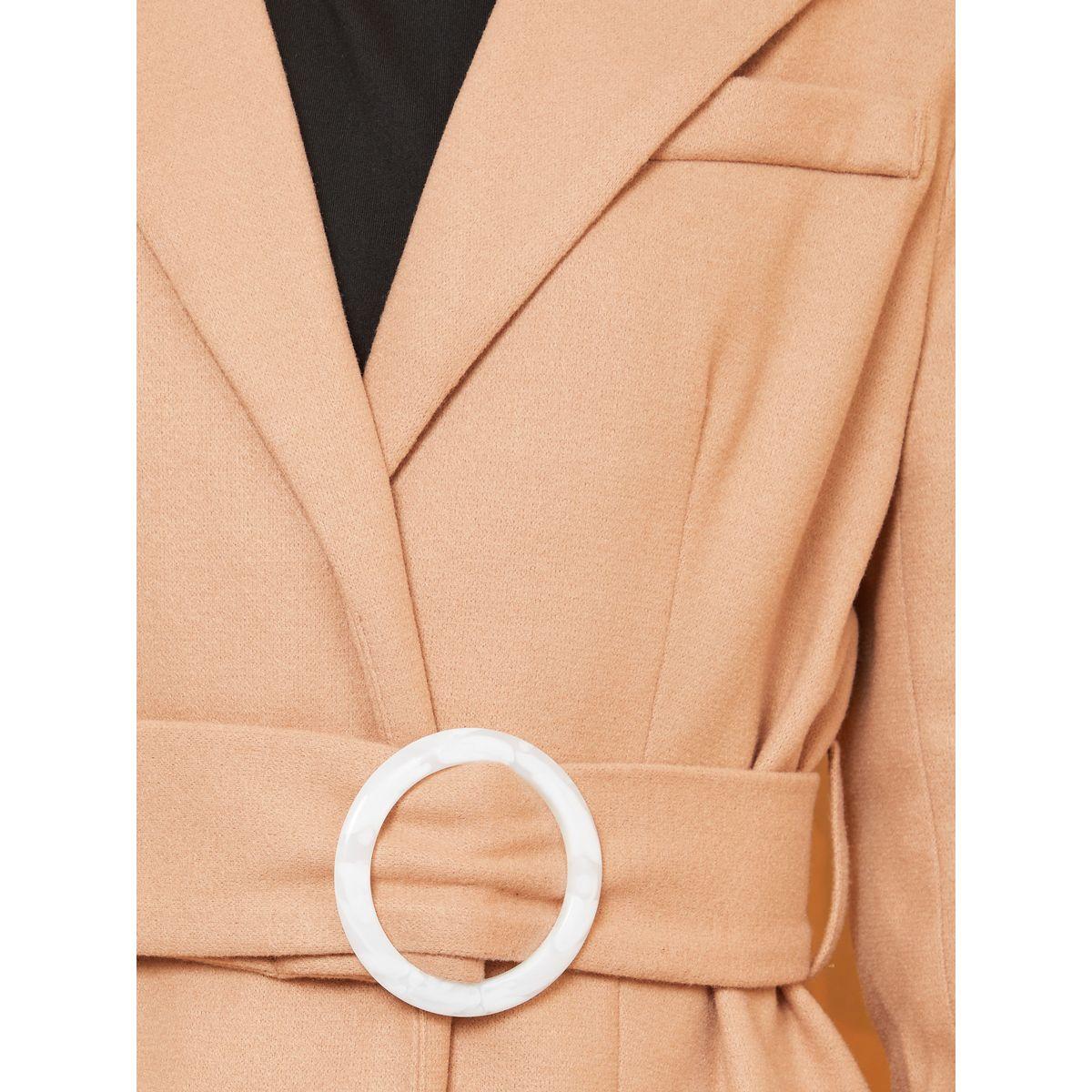Styli Regular Length Belted Regular Fit Wool Like Blazer-women-clothing-coatsandjackets-blazers-image-3