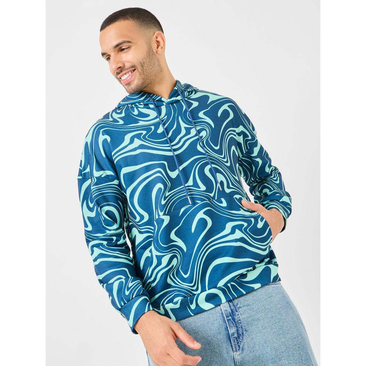 Styli Regular Length Marbled Print Relaxed Fit Hoodie-men-winterwear-hoodiesandsweatshirts-image-1