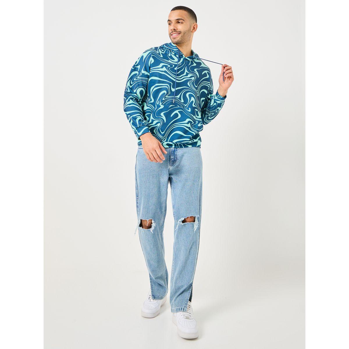 Styli Regular Length Marbled Print Relaxed Fit Hoodie-men-winterwear-hoodiesandsweatshirts-image-2