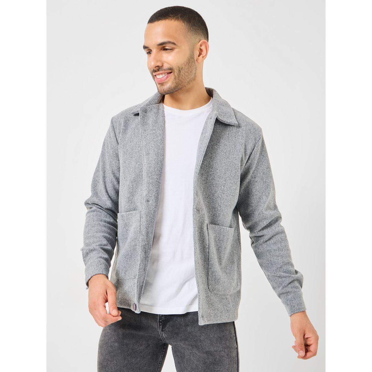 Styli Front Buttoned Relaxed Fit Jacket with Oversized Pocket-men-clothing-jacketsandblazers-jackets-image-1