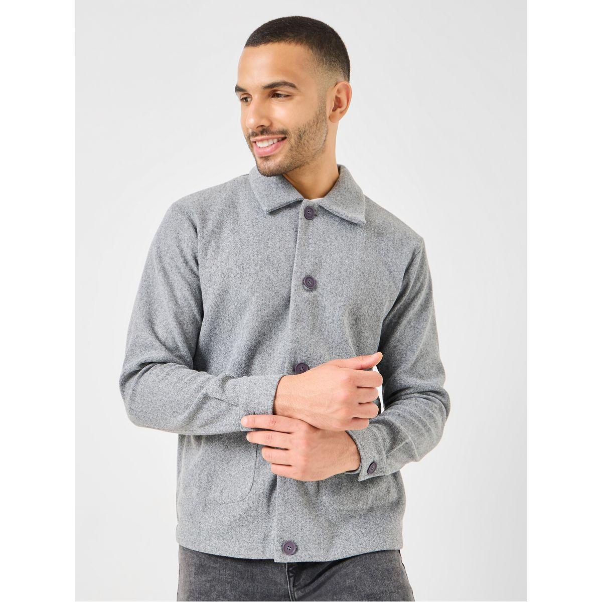 Styli Front Buttoned Relaxed Fit Jacket with Oversized Pocket-men-clothing-jacketsandblazers-jackets-image-3