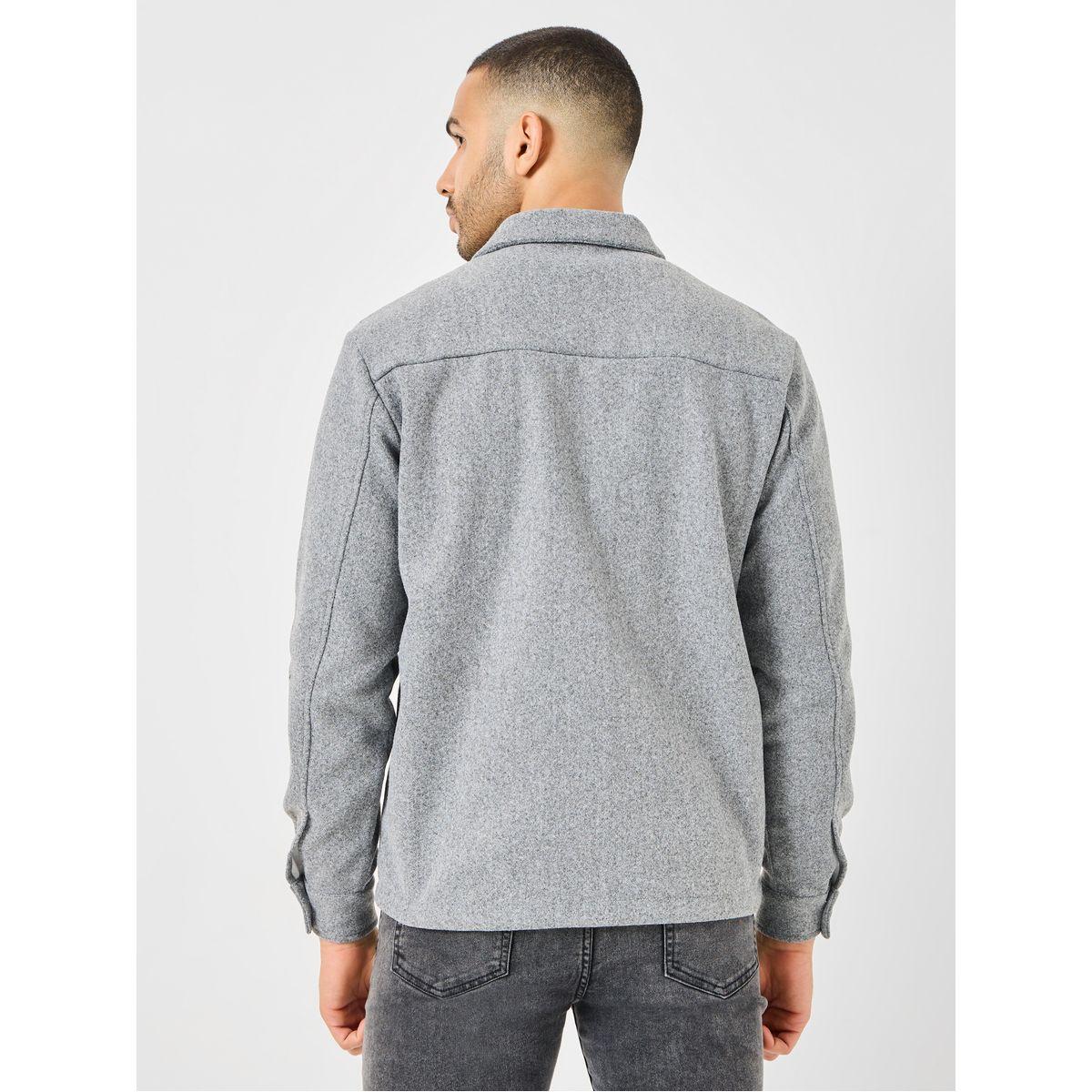 Styli Front Buttoned Relaxed Fit Jacket with Oversized Pocket-men-clothing-jacketsandblazers-jackets-image-5