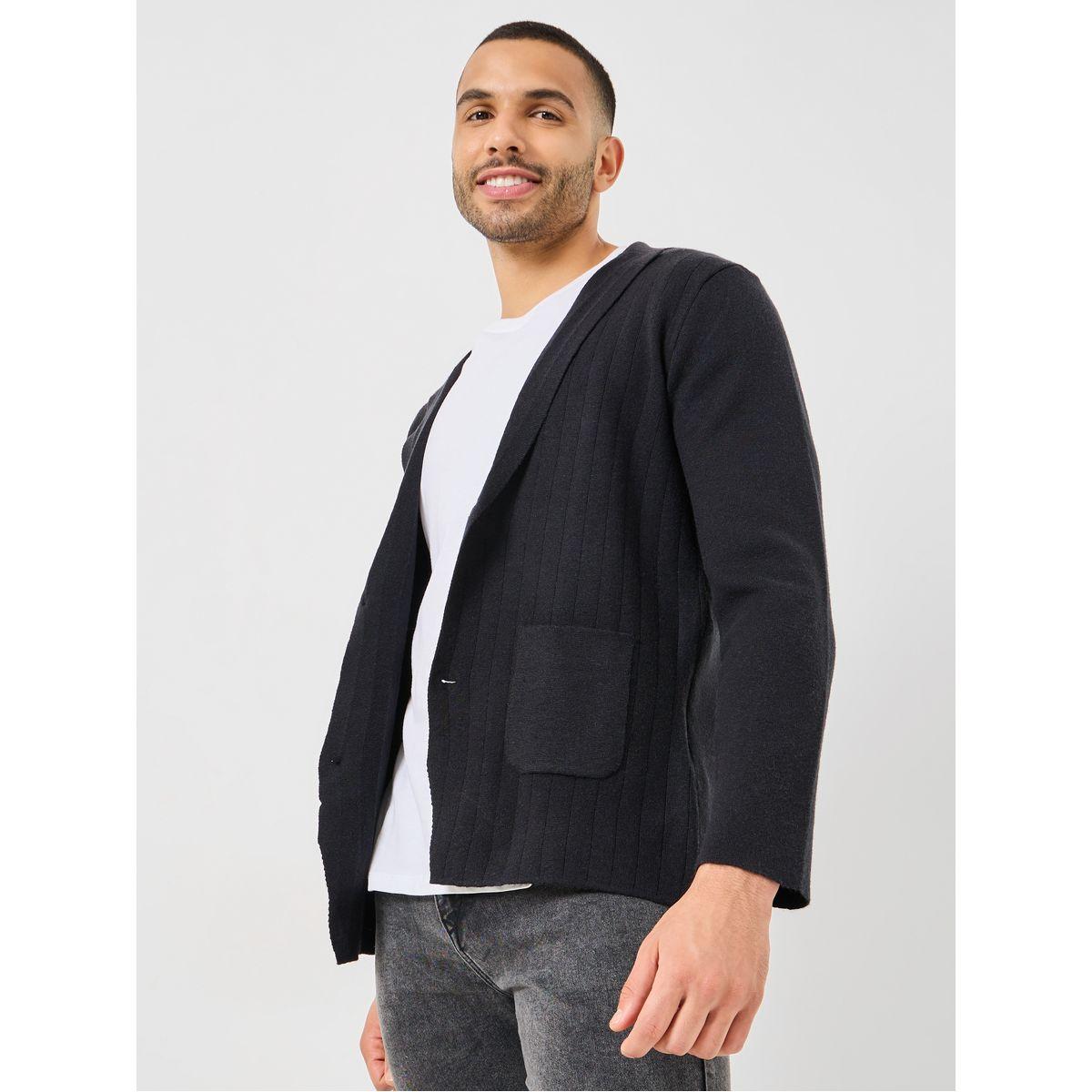 Styli Cardigan Style Slim Fit Knitted Front Button Blazer-men-winterwear-jacketsandblazers-image-4
