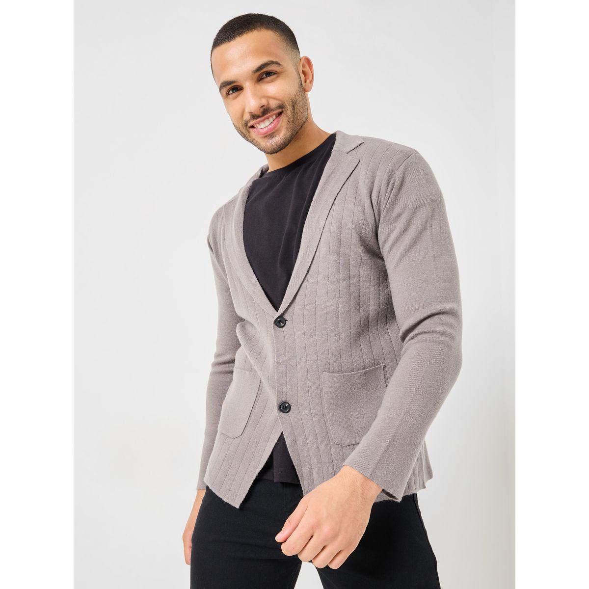 بليزر محبوك بقصة سليم فت-men-winterwear-jacketsandblazers-image-1